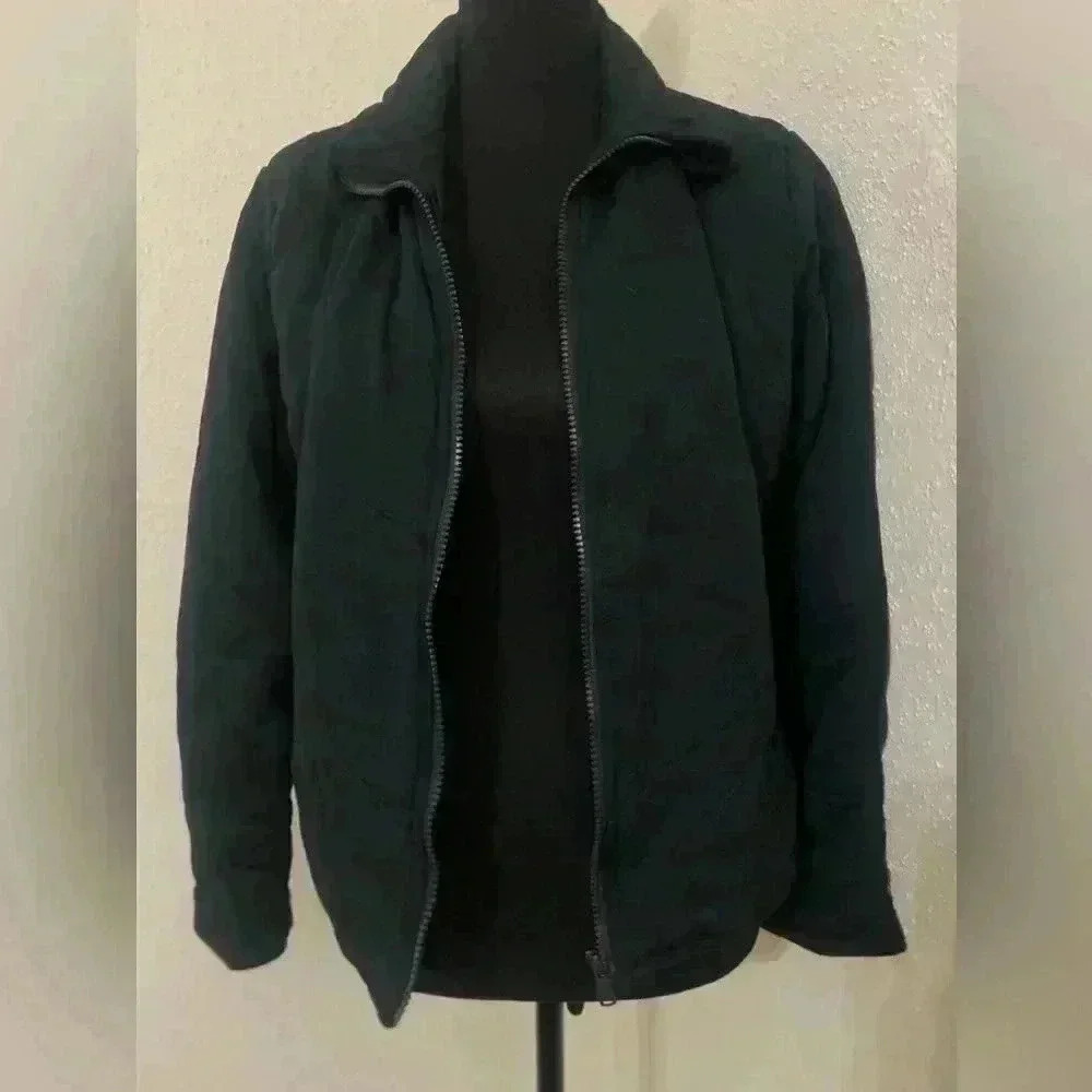 Three Dots Women's Size S Quilted Step-Hem Knit Jacket Black